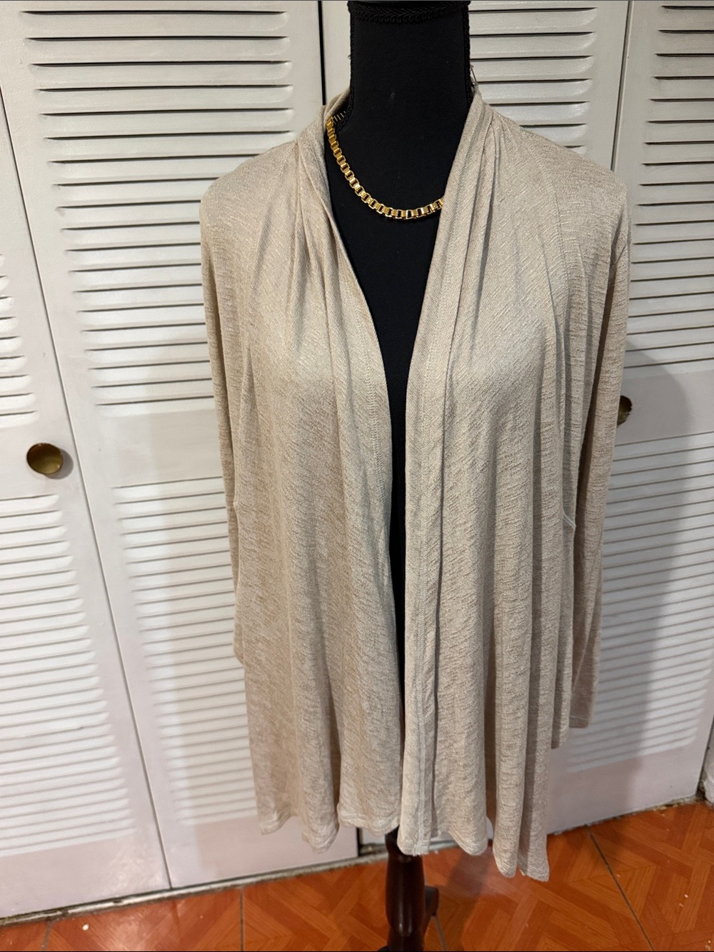 St. John's Bay Light Beige Open-Front Cardigan
